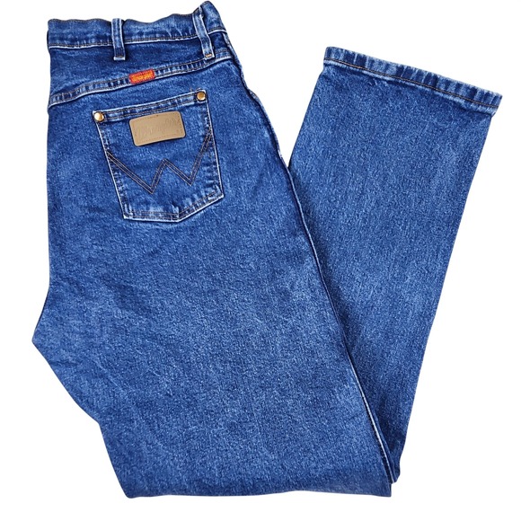 Wrangler Denim - Wrangler Womens Cowboy Cut Slim Fit Jeans 15x32 (34x31) Blue Stonewashed Stretch